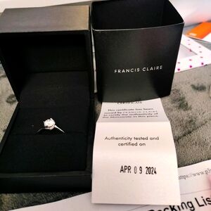 CERTIFIED FRANCIS CLAIR MOISSANITE .085 CRT DEF.COLOR SZ 7 RING ...$1,139- SALE